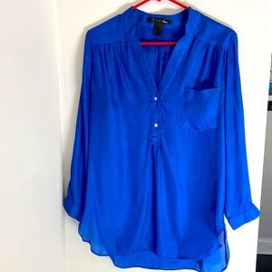 Satin blue shirt